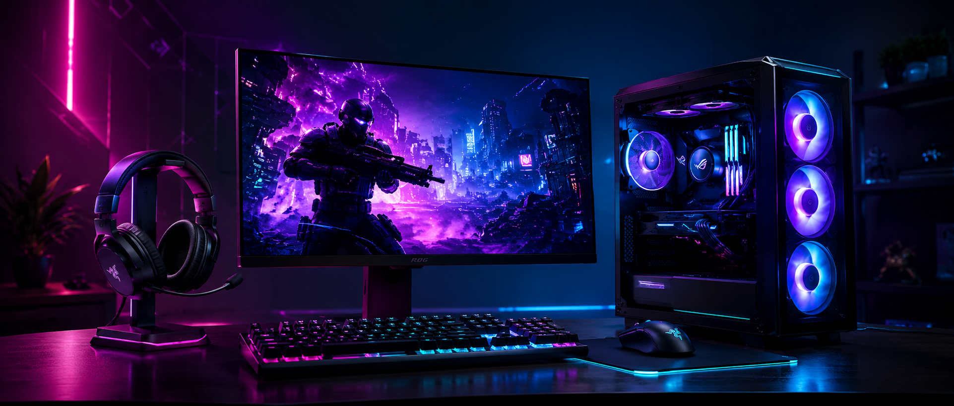 Gaming computer setup
